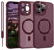 YUANDMI Cover Magnetica per iPhone 12 Pro Max Compatibile con MagSafe, Custodia Per iPhone 12 Pro Max Traslucida Opaca Case Ultra-Sottile Silicone Anti-Scivolo Resistente ai Graffi, Prugna