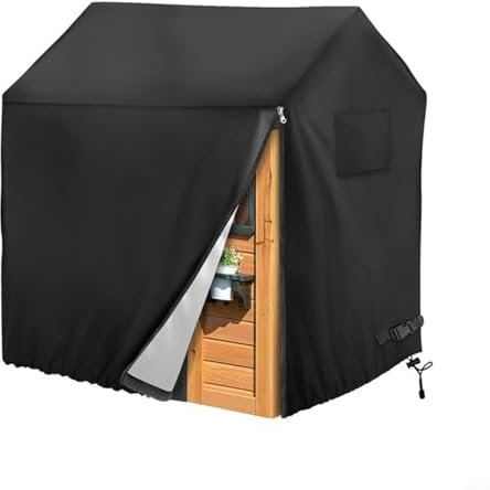 HEIBTENY Outdoor Spielhaus Abdeckung Gartenhaus Spielhäusr Holz Abdeckung Abdeckhaube Spielhaus Kinder Schutzhülle Winddicht Wasserdichte Sonnenschutz 210D Oxford Stoff Leicht Faltbar(110*120*140cm)