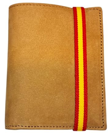 Cartera Hombre Piel auténtica. Bandera España. Artesanal. Compacta y Elegante. Monedero, 6 tarjeteros y Compartimento para Billetes. Carteras y Billeteras para Hombre. Regalos Originales. Lukkalia