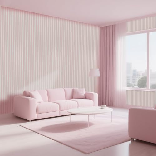 Tarwanear 4 Rolls Wallpaper Thick Textured Light Vertical Stripe Wallpaper Modern Minimalist Embossed Striped Featured Wall Paper for Living Room Bedroom Hallway Background