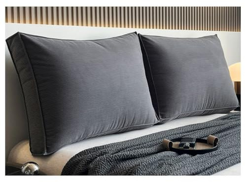 EXZFW Rückenkissen Rückenlehne Bett, Lesekissen für Betts/Sofa, Wandkissen, Keilkissen für Bet t und Sofa, Sofakissen Groß, StüTzkissen, Nackenkissen für Couch und Betten,Dark Gray,100x55x15cm(1pc)