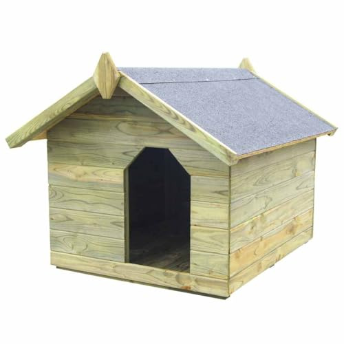 Nqyjm Hundehütte mit Dach Imprägniertes Kiefernholz Outdoor Hundehütte für Hunde, Garten