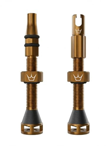 Peaty's Holeshot Fast Flow Tubeless Ventil - Hochdurchfluss-Design mit Anti-Verstopfungsfunktion für Dichtmittel, Schnelle Reifenmontage, 7075-Aluminium, MTB-kompatible Fahrrad Ventile, 42mm Bourbon