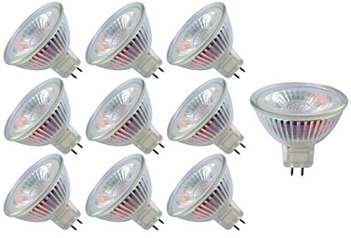 Trango 10er Set MR16-NT3 LED Leuchtmittel mit MR16 Fassung zum Austausch von herkömmlichen Halogen Leuchtmittel MR16 I GU5.3 I G4 I 12 Volt 3000K warmweiß Glühlampe, LED Reflektor Lampe32,99