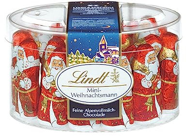 Lindt Schokolade Mini Weihnachtsmänner Vollmilchschokolade , 200 g Schokoladen-Großpackung zu Weihnachten , Schokoladen-Geschenk