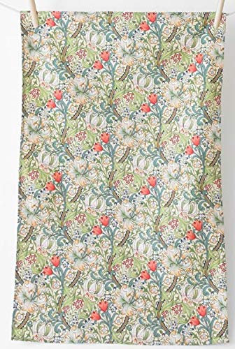 Licensed William Morris Golden Lily 100% Cotton Floral Tea Towel