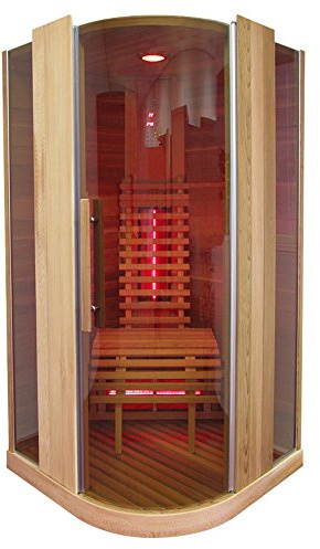 Infrarotkabine | Infrarot | Wärmekabine | Infrarotsauna | Sauna 100 x 100 I Hemlock Holz, Strahler Art:Full Spectrum Strahler