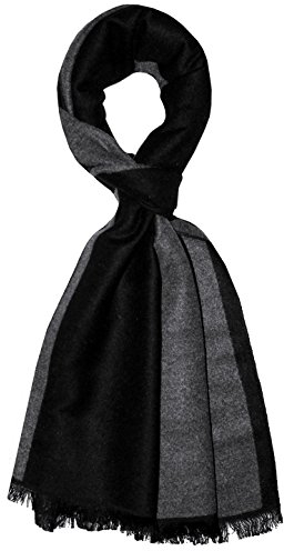 Lorenzo Cana – Eleganter jacquard gewebter Herrenschal Tuch Anthrazit Grau Schwarz Schaltuch gewebt 32 cm x 180 cm 9328011