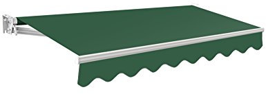 Primrose 3m Manual Awning - Plain Green Kensington DIY Patio Awning Gazebo Canopy Complete with Fittings and Winder Handle