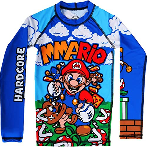 Hardcore Training Kids Rash Guard MMArio Kompressionshemd Lange Ärmel Kinder Fitness Grappling BJJ Grundschicht Sportbekleidung