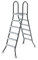 POWERHAUS24 Hochbeckenleiter Edelstahl 2 x 5 Stufen mit Plattform bis 1,5m Tiefe