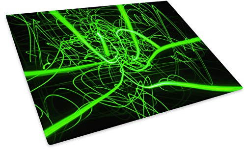 Green Black Funky Glass Chopping Board Kitchen Worktop Saver Protector