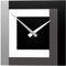 CalleaDesign - Moderne Wanduhr Schwarz quadratisch Stripes 36x36, Italienisches Design [Schwarz, Weiß, Aluminium, Quarzgrau].