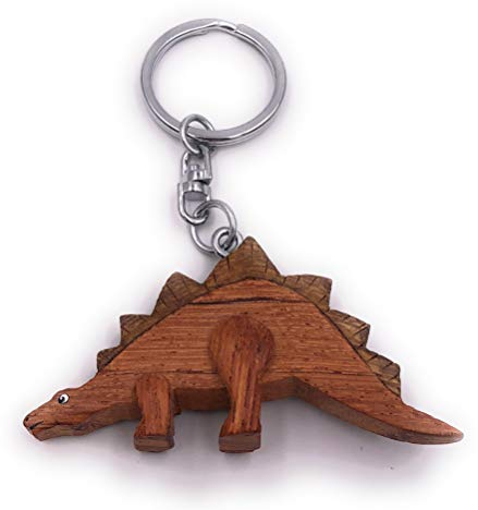 H-Customs Stegosaurus Dinosaurier Kreidezeit Holz Edel Handmade Schlüsselanhänger Anhänger