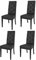 t m c s Tommychairs - 4er Set Moderne Stühle Chantal für Küche und Esszimmer, robuste Struktur aus lackiertem Buchenholz Farbe Schwarz, gepolstert und mit schwarzem Kunstleder bezogen