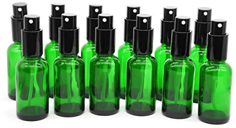 YIZHAO Verde Bote Spray Pulverizador Cristal 30ml, Pulverizador Cristal Pequeño con Fina Niebla, para Aceite Esencial, Aromaterapia, Perfume,Limpieza, Viaje, Agua,Farmacia, Laboratorio – 18Pcs