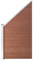 vidaXL Zaunelement Abgeschrägt Sichtschutz Gartenzaun Zaun Schrägelement Windschutz Sichtschutzzaun Lamellenzaun WPC 95x(105-180) cm Braun