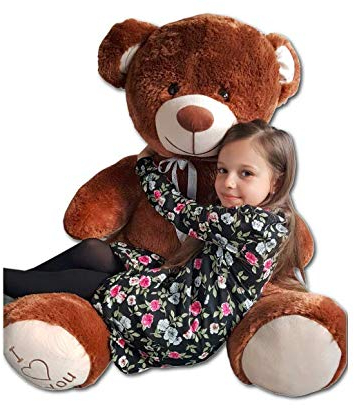 Odolplusz Riesen Teddybären 160 cm - Baby Kuscheltiere Große Teddy - Kuscheltier Für Babys Riesen Teddybär - XXL Plüschtier Teddy Bär, Geschenkideen Zum Geburtstag, Geschenke Zum Jahrestag (Braun)