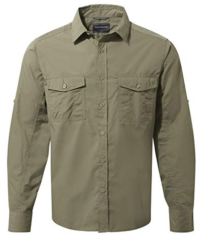 Craghoppers Mens Kiwi Ls Hiking Shirt, Pebble, 4XL EU