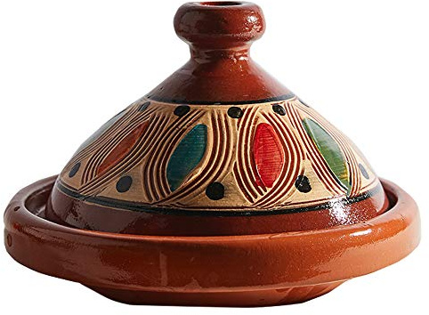 Verve CULTURE Moroccan Tagine Pot for Cooking, 7in Tall x 10in Dia - Berber