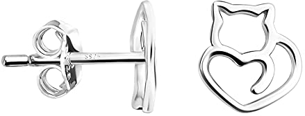 SOFIA MILANI - Damen Ohrringe 925 Silber - Katzen Ohrstecker - 20963