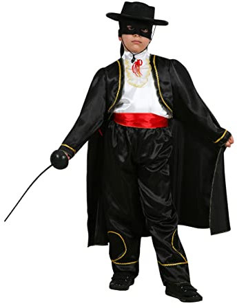 Pegasus Costume Zorro bambino Vestito travestimento Carnevale da Vendicatore (S 5/6 ANNI)