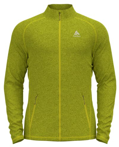 Odlo Herren FLI Midlayer mit durchgehendem Reißverschluss, Citronelle Melange, XXL