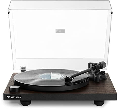 Victrola Premiere T1 Turntable - Sleek, Modern Vinyl Record Player, 33-1/3 & 45 RPM Vinyl Records & LPs, Built-In Bluetooth 5.0, Stereo RCA Output, Phono Preamp Output