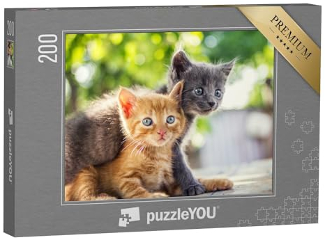 puzzleYOU: Puzzle 200 Teile „Zwei Bezaubernde Kätzchen Spielen“ – aus der Puzzle-Kollektion Katzen-Puzzles
