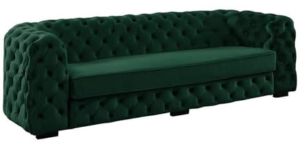 Vente-unique-Sofa Chesterfield 3-Sitzer - Samt - Tannengrün - Stanley