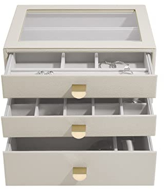 Stackers Oatmeal Classic Jewellery Box - Set of 3 (with Drawers)