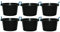M1SS (Set of 6) – 45L Heavy Duty Black Plastic Buckets with Rope Handles – Cement, Plaster, Muck & Water Mixing Tubs – Durable Construction & Garden Storage – Made in UK