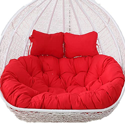 Yadlan HäNgesessel XXL HäNgende Schaukel 2 Sitzkissen, HäNgekorb Sessel 2 Personen Stuhlauflagen, Abnehmbar Kissenbezug Twin HäNgestuhl XXL Outdoor, Wasserdicht und SonnenbestäNdig Rot