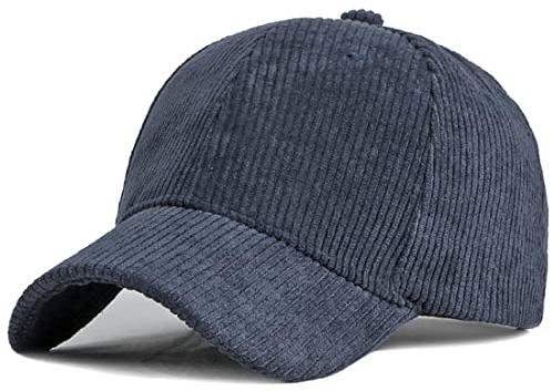 XRDSS Baseballkappe aus Kord, Unisex, verstellbar, klassisch, Sportmütze, Outdoor, solide Kappen, navy, Einheitsgröße