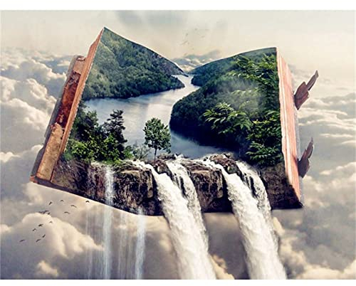 Trayosin Diamant Painting Bilder Wasserfall,Landschaft Daiments Painting Mit Diamond Painting Zubehör,Diamond Painting Bilder Für Indie Aesthetic Room Decor (40x30cm)