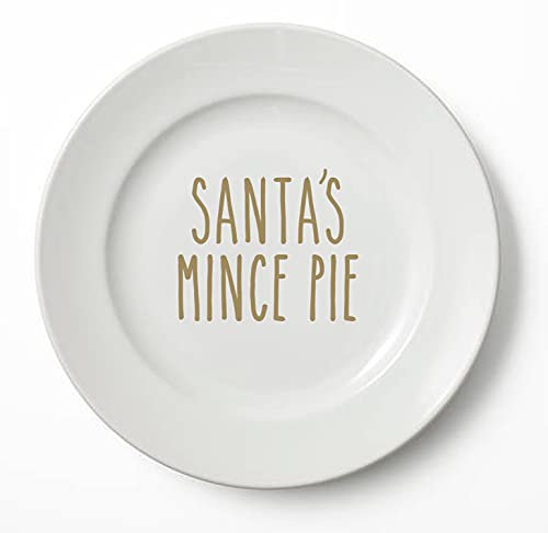 'Santa's Mince Pie' - Vinyl Sticker Decals for Plate, Bowl, Tray. Christmas Eve Box. Father Christmas (Large - 6cm Tall Capital Letter Height, Rose Pink)