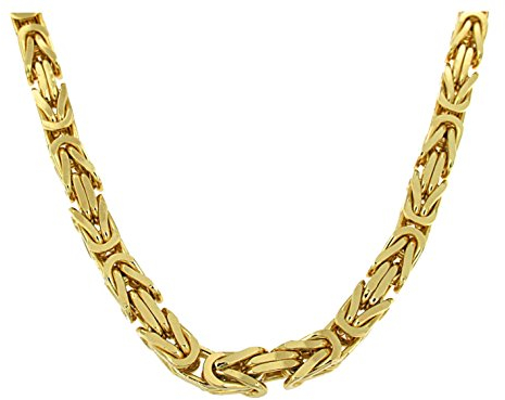 Byzantiner Königskette 18kt Doublé 10mm Länge 70cm, Halskette Herren-Kette Goldkette Damen Geschenk Schmuck ab Fabrik Italien tendenze