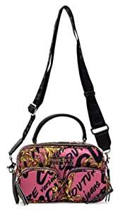 Versace Jeans Couture Handtasche, Umhängetasche, Multipocket Bag Nylon, Schwarz-Pink
