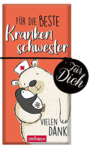 STEINBECK - Beste Krankenschwester - Geschenk-Schokolade 100g Tafel Krankenhaus Schwester Danke Pflege Abschied Dankeschön