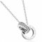 murtoo Women's Necklace Double Circle Pendant Silver Rose Gold Zirconia Interlocking Infinity Pendant Necklace Jewelry Gift for Her (Silver)
