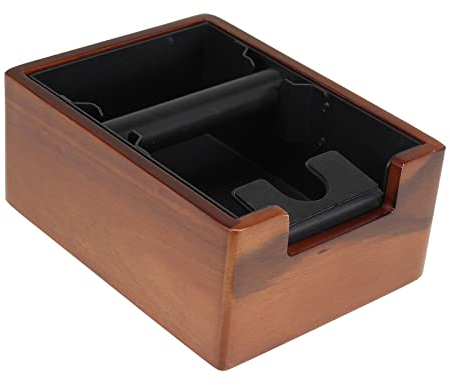 DIBTSA Abklopfbehälter, Abschlagbehälter, Espresso-Klopfbox mit Stampingstation, Kaffeesatz Pucks Klopfbox und Siebträger-Tamperständer, mit abnehmbarer Gummi-Klopfstange und rutschfester Unterseite