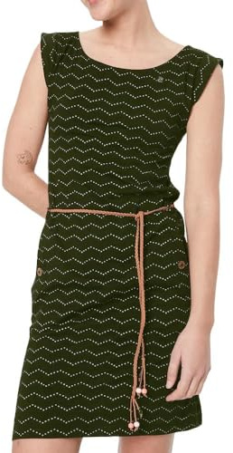 Ragwear Damen Kleid TAGG Oliv/weiß L