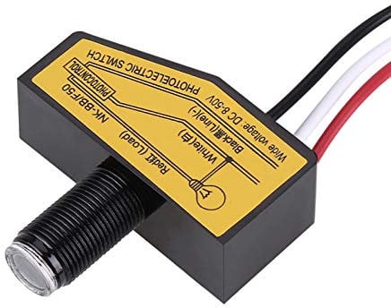 Interruttore Fotocellula, 12V 24V 36V 48V Fotocellula Crepuscolare da Esterno, Mini Interruttore di Controllo della Luce Auto Interruttore di Controllo del Sensore, Sensore di Commutazione Remota
