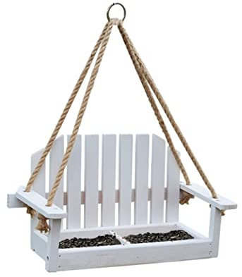 Wild Bird Feeder Swing Wild Bird Feeder for Outside Wooden Decorative Bench Bird Feeder for Garden Yard Porch Outdoor Window Decoration Garden Decoration