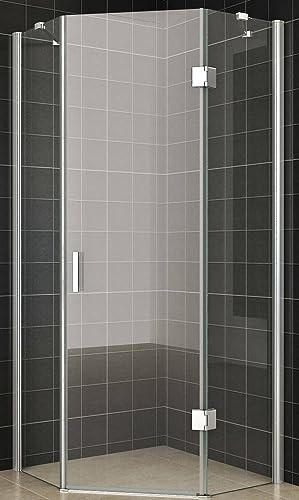 Saqu Jogay Duschkabine fünfeckig 90x90x200cm klares Nanoglas/Chrom