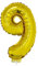 PARTY DISCOUNT NEU Mini-Folienballon am Papierstäbchen, Zahl 9, Gold, ca. 40cm
