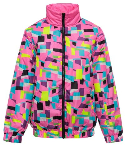 Funky Alps - Skijacke Disco - 80'er Jahren Neon Print - Winterjacke - Wasser- und Winddicht - Unisex - Print - Größe S-XXL (Large)