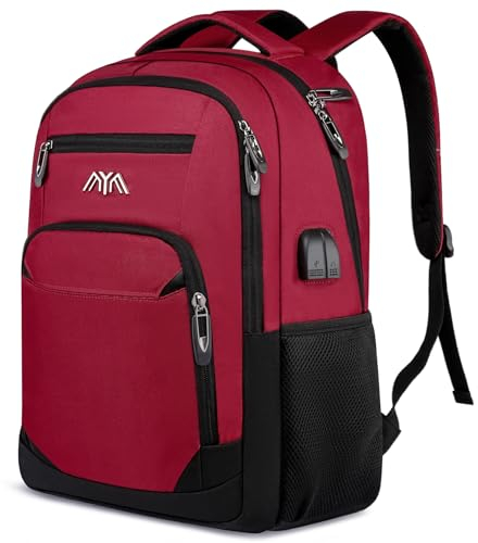 YAMTION Schulrucksack Mädchen Jungen Teenager, Rucksack Schule Laptop Rucksack für Herren Damen Daypacks für 15.6 Zoll Laptop Business Rucksack mit USB Ladeanschluss