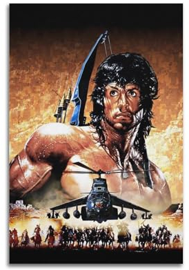 DATOZA Rambo 3 Classic Movie Poster Dekorative Malerei Leinwand Wandkunst Wohnzimmer Poster Schlafzimmer Malerei,Wandkunst Bilddruck Moderne Familienzimmer Dekor 24x36inch(60x90cm)