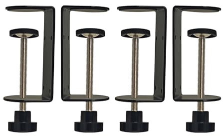 Jhanw 7,6 cm C-Klemme mit vier kleinen Löchern auf der Rückseite, 4 Stück, verstellbare Schreibtisch-C-Klemmen für Bereich 1 cm ~ 8,9 cm, vielseitige Klemme für Bremse, Teilemontage, Befestigung,